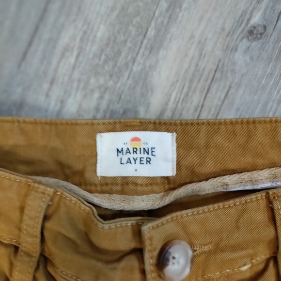 MARINE LAYER Women's Pants Wide Leg Pockets Cotton Blend Stretch Mid Rise.Size 4 - Picture 7 of 7